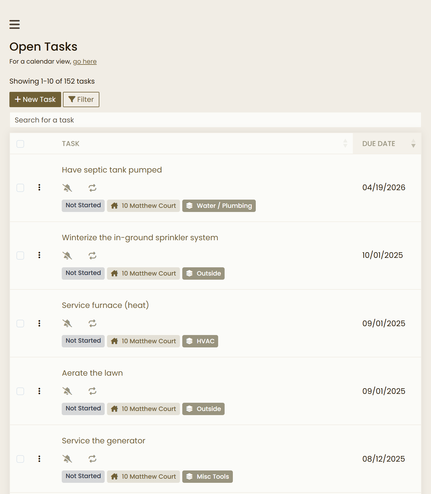 open tasks